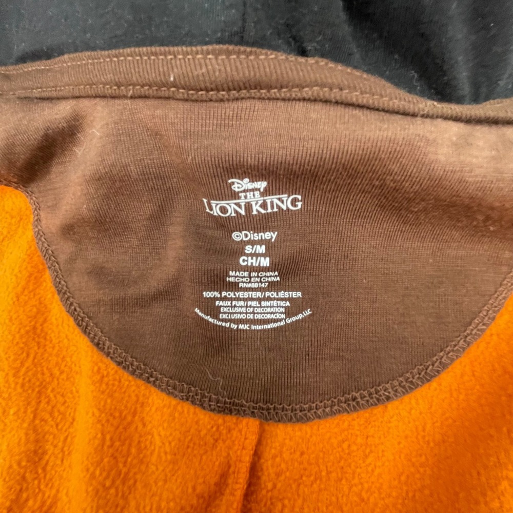 Disney The Lion King Scar Fleece Union Suit Pajamas Orange Black SM Costume - Picture 5 of 13